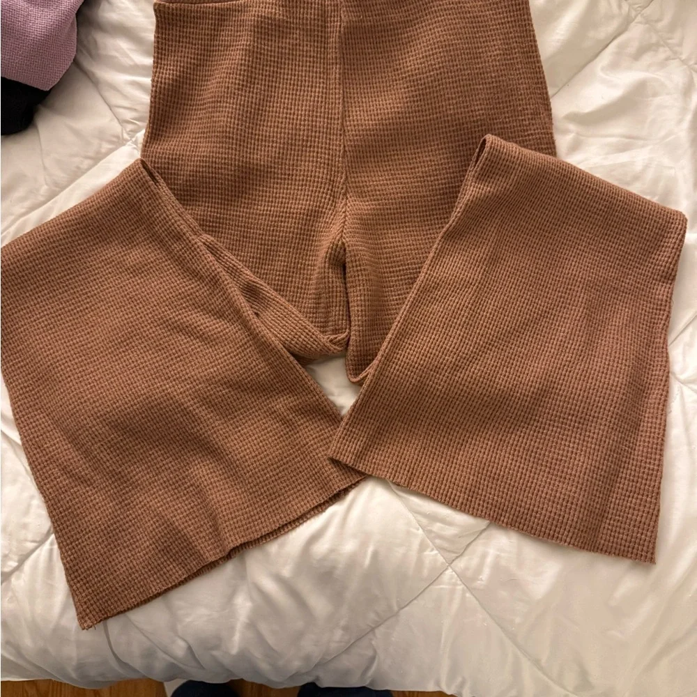 American Eagle Outfitters Brown Knit Flare Pants - Picture 2 of 4